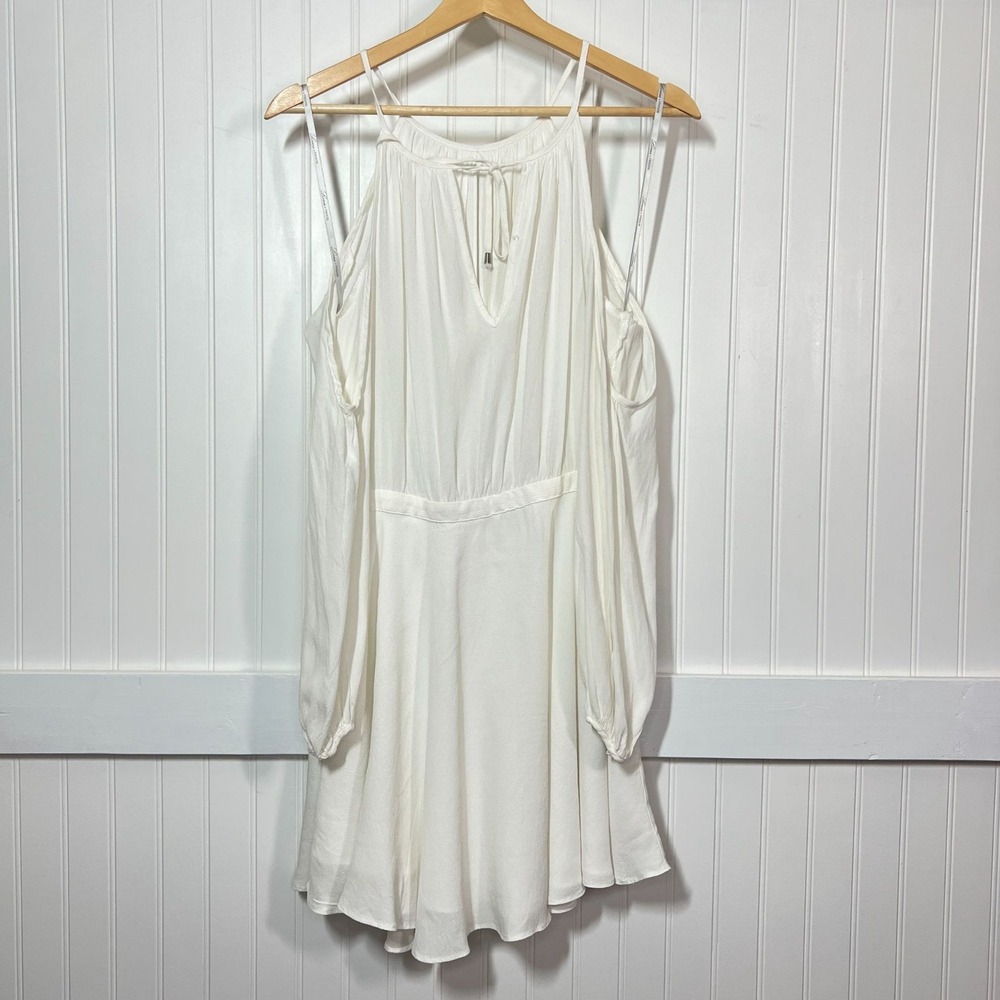 Lovers + Friends Dress White Fairycore Mini Angelcore Halter Neck Casual Summer